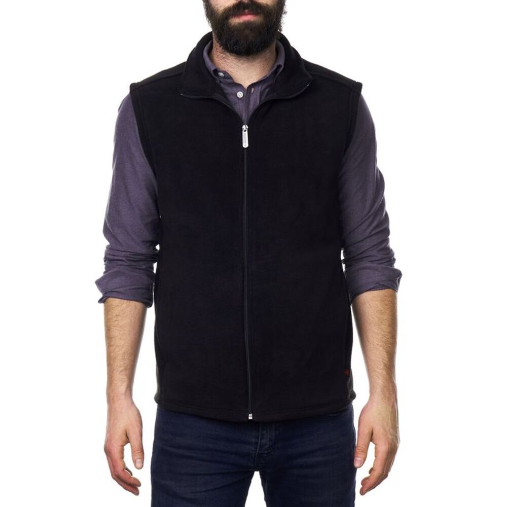 Alpine Swiss Mens Full Zip Up Fleece Vest Lightweight Warm Sleeveless Jacket